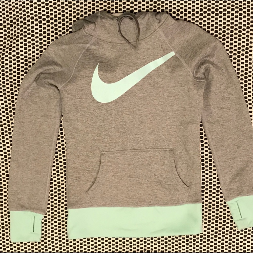 Nike hoodie ( Gray and light turquoise)